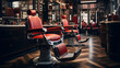 intérieur d'un salon de barbier avec fauteuils accueillants