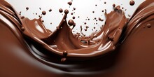 Chocolate Splash Isolated On Background, Liquid Or Splash