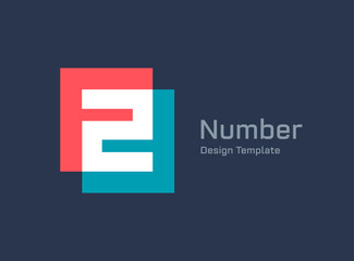 Poster - number 2 logo icon design template elements