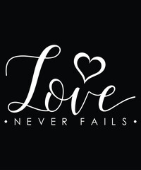 Wall Mural - Love never fails typography design