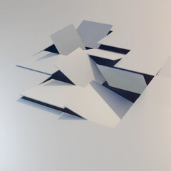 Fototapete - 3d rendering illustration of square flip covers. Digital background. 3d rendering. Pattern for decoration design