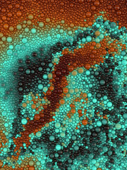 Poster - Beautiful background of multicolored spherical particles. 3d rendering digital illustration