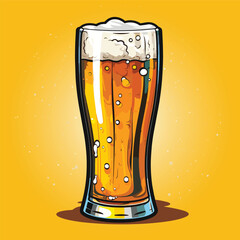 Sticker - Vintage retro beer vector isolated on neutral background