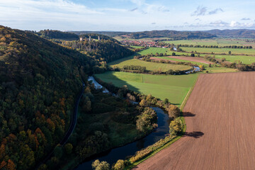 Wall Mural - The Werra Valley between Hesse and Thuringia at Herleshausen