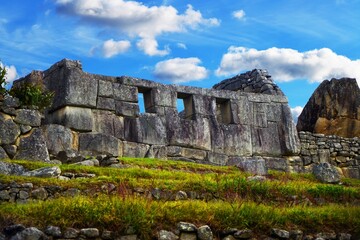 Temples of the three Windows. Inca Structure Machu Picchu. Peru