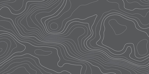 Abstract wavy curve geography topography lines contours map background. Topography white wave lines vector background. 