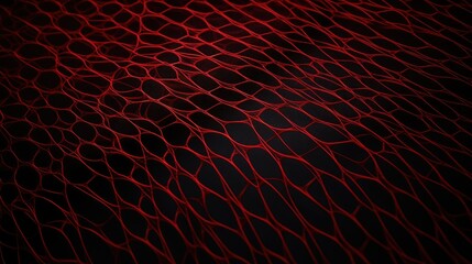 Poster - red net grid texture on black background