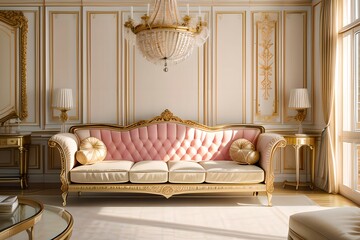 15. Palace concept luxury living room and sofa interior. 