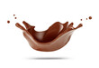 Realistic chocolate crown splash. Hight realistic illustration can be use for template your design, promo, adv.	