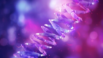 Poster - glowing dna on a purple backdrop