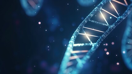 Poster - dna hologram on dark background symbolizing science medicine and biotechnology
