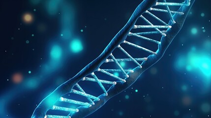 Poster - dna hologram on dark background symbolizing science medicine and biotechnology