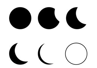 Sticker - vector colorful moon drawing set designs