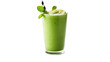 green tea smoothie, isolated on transparent background.