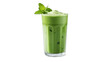 green tea smoothie, isolated on transparent background.