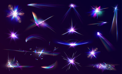 Aufkleber - Defocused abstract retro film analog effect for using over photos as overlay or screen filter. Vector colorful vector lenses and light flares with transparent effects.	