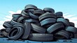 Old car tires for recycling