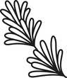 Rosemary spicy herb isolated outline icon. Vector spicy seasoning condiment, fragrant flowering plant, spicy aromatic herb