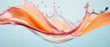 Realistic Liquid Water Splashes. Pastel Luxury Background.