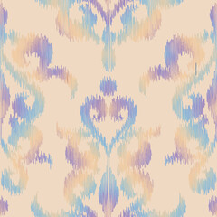 Poster - Geometric abstract grunge vintage pattern. Ikat style. Seamless vector image.