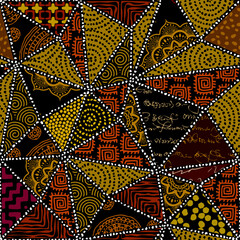 Poster - Geometric abstract triangles pattern. Afro style. Seamless vector image.