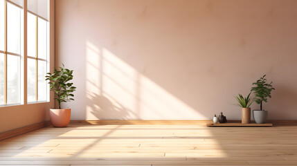 Golden Ambient Reflections: Polished Floor in a Virtual Home Office Background