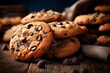 © Tetiana - Close up generative AI image of chocolate chip tasty cookies