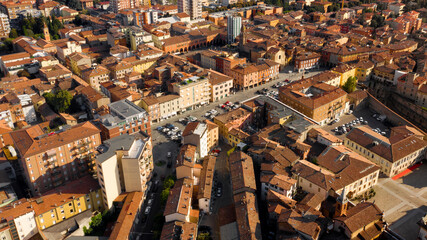 Wall Mural - Aerial view of the historic center of Sassuolo, Emilia Romagna, Italy.
