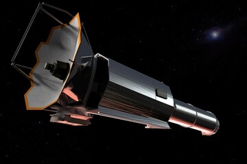 Wall Mural - Spitzer Space Telescope in orbit