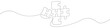 © Andrii - Puzzle icon line continuous drawing vector. One line Conundrum icon vector background. Team work icon. Continuous outline of a Missing item.