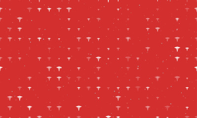 Poster - Seamless background pattern of evenly spaced white caduceus symbols of different sizes and opacity. Vector illustration on red background with stars
