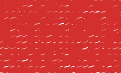 Poster - Seamless background pattern of evenly spaced white comet symbols of different sizes and opacity. Vector illustration on red background with stars