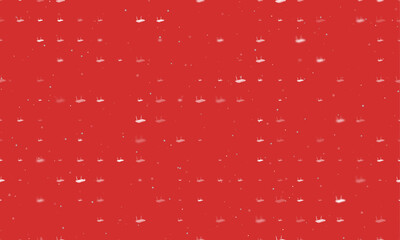 Poster - Seamless background pattern of evenly spaced white router symbols of different sizes and opacity. Vector illustration on red background with stars