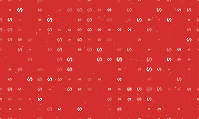 Poster - Seamless background pattern of evenly spaced white polymer symbols of different sizes and opacity. Vector illustration on red background with stars