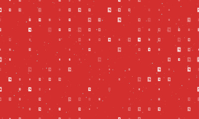 Poster - Seamless background pattern of evenly spaced white washer symbols of different sizes and opacity. Vector illustration on red background with stars