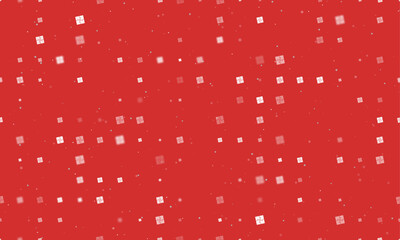 Poster - Seamless background pattern of evenly spaced white puzzle symbols of different sizes and opacity. Vector illustration on red background with stars