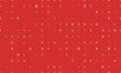 Seamless background pattern of evenly spaced white zodiac pisces symbols of different sizes and opacity. Vector illustration on red background with stars