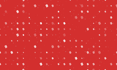 Poster - Seamless background pattern of evenly spaced white magic book symbols of different sizes and opacity. Vector illustration on red background with stars