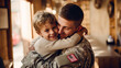 © Alfonso Soler - Affectionate military reunion between father and daughter