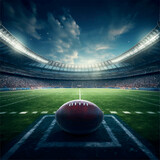 Fototapeta Fototapety sport - Illustration of American or gridiron football field and ball background