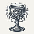 Goblet. Vintage woodcut engraving style hand drawn vector illustration.