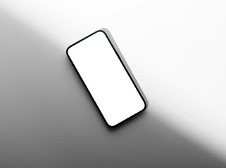 Poster - Mobile phone screen mockup, display mock up, top view. Smartphone, cellphone frame for app promotion, presentation, demonstration