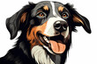 Bernese Mountain Dog poster style painting illustration