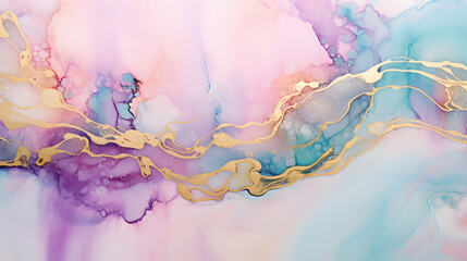 Sticker - abstract marble texture wallpaper plus purple pink white and gold colors