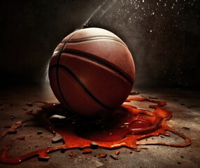 Dramatic Basketball Stock Photo