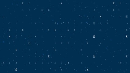 Poster - Template animation of evenly spaced pound symbols of different sizes and opacity. Animation of transparency and size. Seamless looped 4k animation on dark blue background with stars