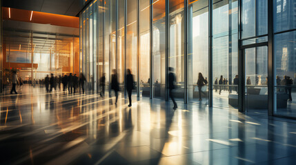 Wall Mural - Corporate office - lobby - blurred images - movement - motion blur