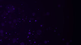 Fototapeta Przestrzenne - Abstract dust particles with blue light on dark background. Science backdrop with moving glittering dots. Flying particles with effect bokeh. 3d rendering.