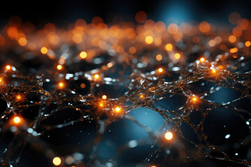 Aufkleber - An intricate web of quantum particles, illustrating the complexity of quantum reality and its connection to consciousness. Generative Ai.