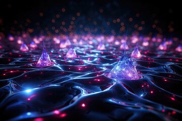 Aufkleber - A quantum brainwave visualization, illustrating the dynamic nature of consciousness and its quantum foundations. Generative Ai.